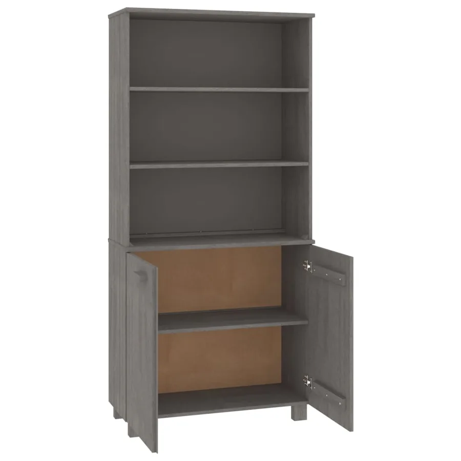Buffet HAMAR Bois massif de pin Gris clair - 5