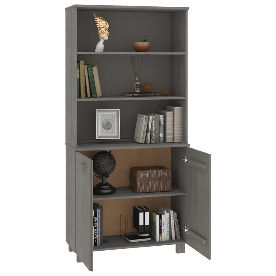 Buffet HAMAR Bois massif de pin Gris clair - 6