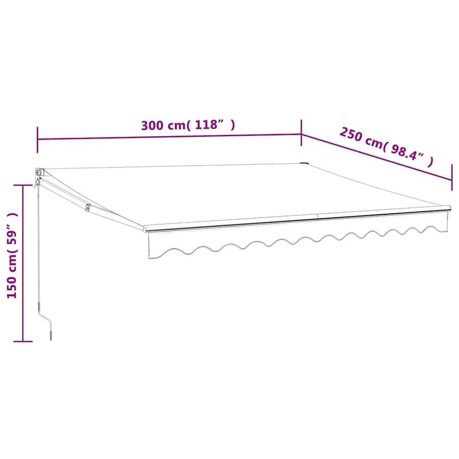 Auvent rétractable automatique anthracite 3x2,5 m - 10