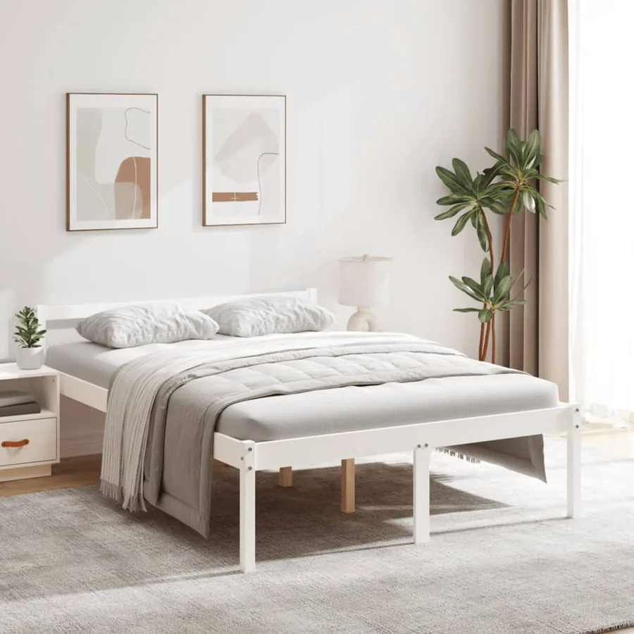 Lit pour personne âgée sans matelas blanc 120x190 cm
