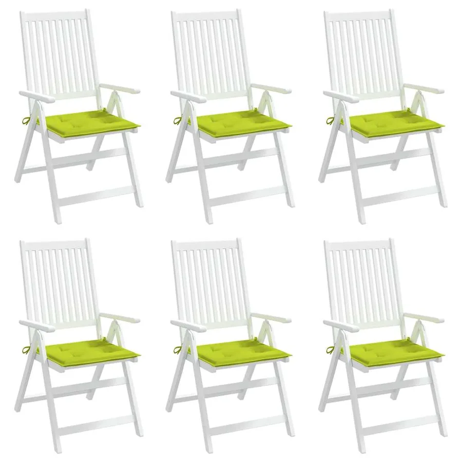 Coussins de chaise de jardin lot de 6 vert vif 40x40x4 cm - 7