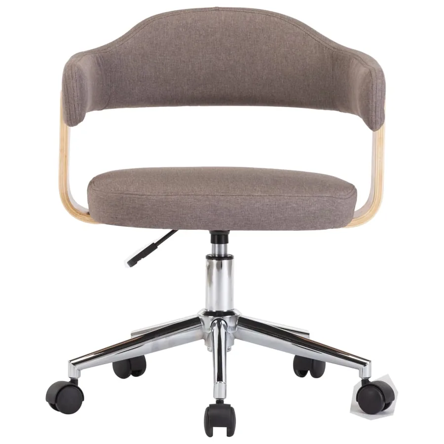 Chaises pivotantes à manger lot de 4 taupe bois courbé et tissu - 3