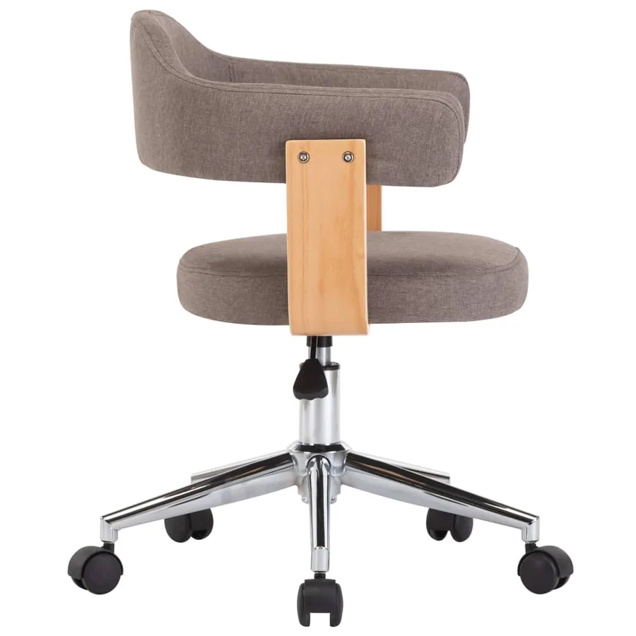 Chaises pivotantes à manger lot de 4 taupe bois courbé et tissu - 4