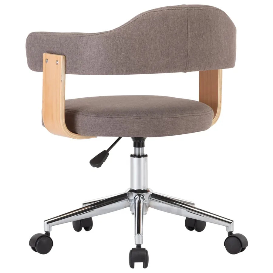 Chaises pivotantes à manger lot de 4 taupe bois courbé et tissu - 5