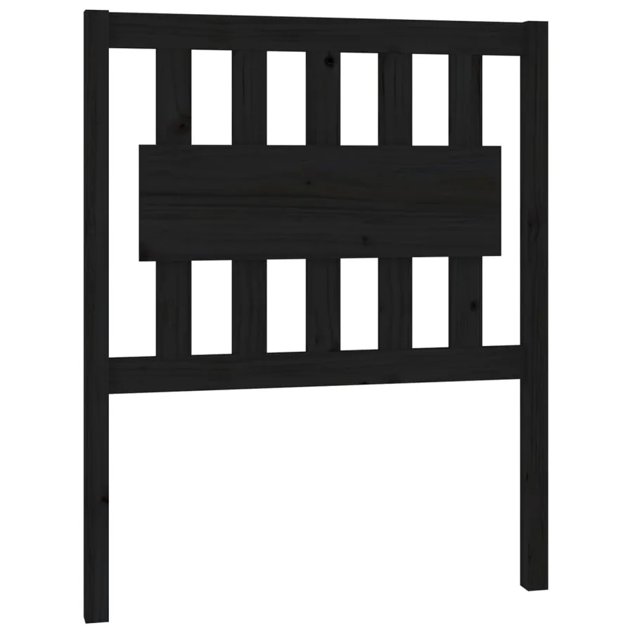 Tête de lit Noir 80,5x4x100 cm Bois massif de pin - 2