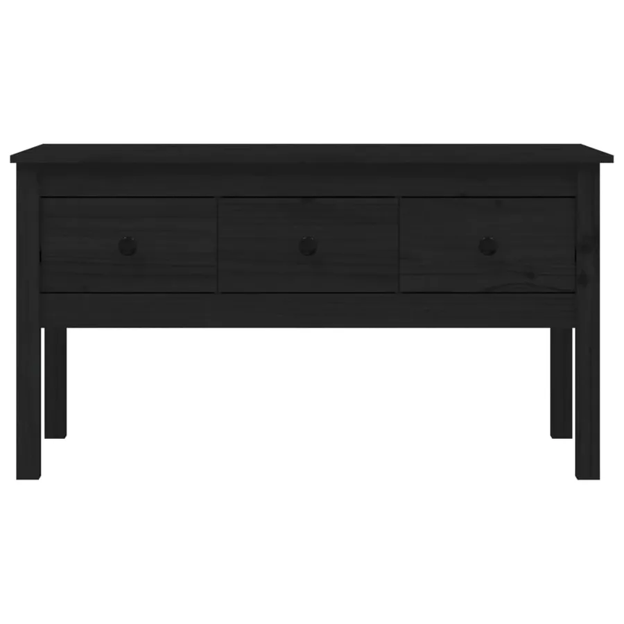 Table basse Noir 102x49x55 cm Bois massif de pin - 6