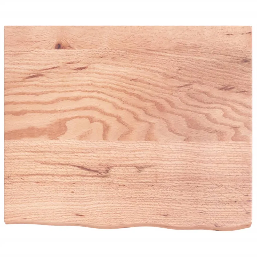 Étagère murale marron clair bois chêne massif traité - 4