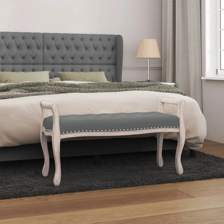 Banc Gris foncé 110x45x60 cm Tissu