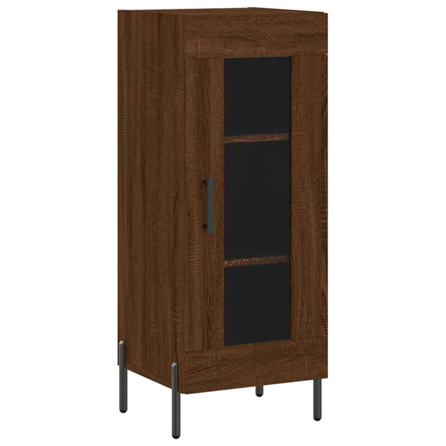 Buffet Chêne marron 34,5x34x90 cm Bois d'ingénierie - 2