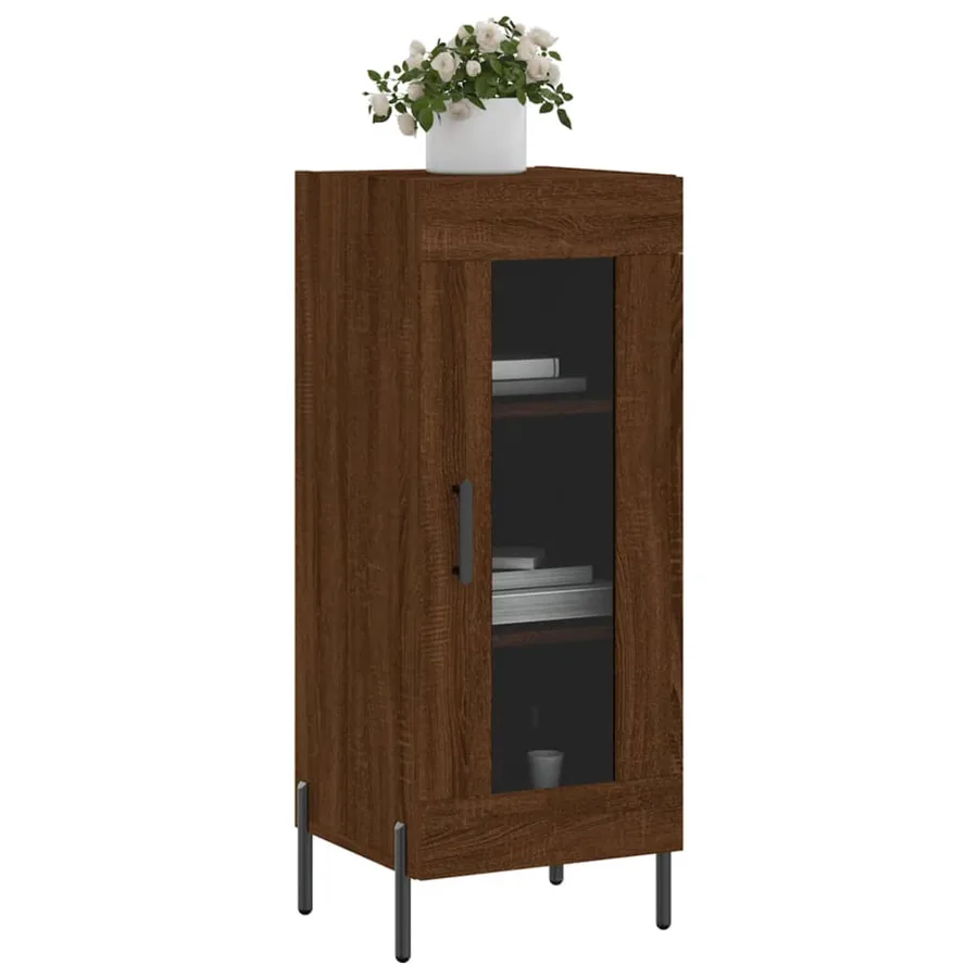 Buffet Chêne marron 34,5x34x90 cm Bois d'ingénierie - 3