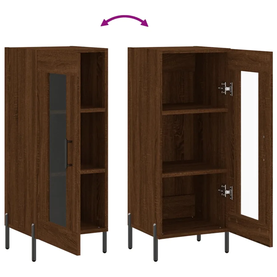 Buffet Chêne marron 34,5x34x90 cm Bois d'ingénierie - 9