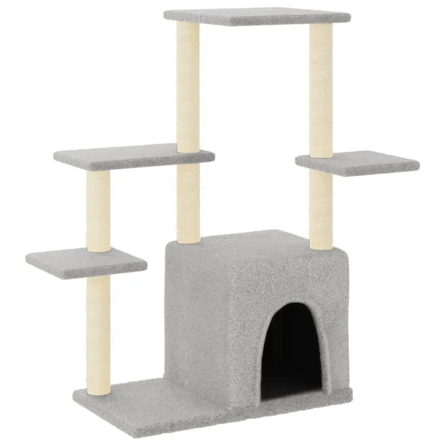 Arbre à chat avec griffoirs en sisal gris clair 97,5 cm - 2