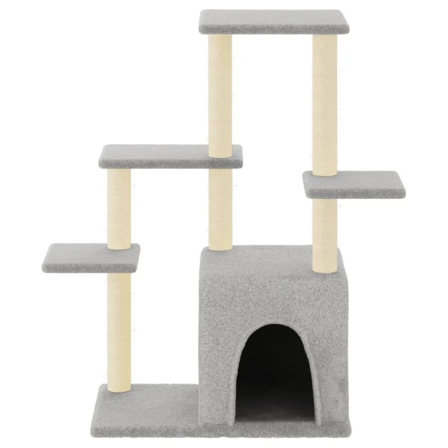 Arbre à chat avec griffoirs en sisal gris clair 97,5 cm - 3