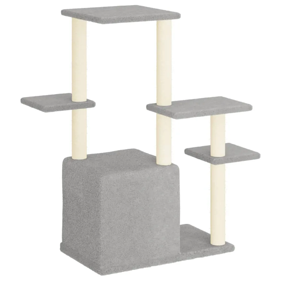Arbre à chat avec griffoirs en sisal gris clair 97,5 cm - 5