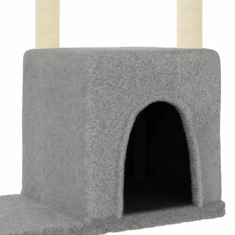 Arbre à chat avec griffoirs en sisal gris clair 97,5 cm - 6