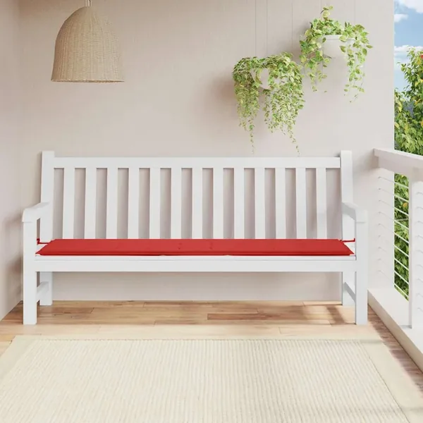 Coussin de banc de jardin rouge 200x50x3 cm tissu oxford