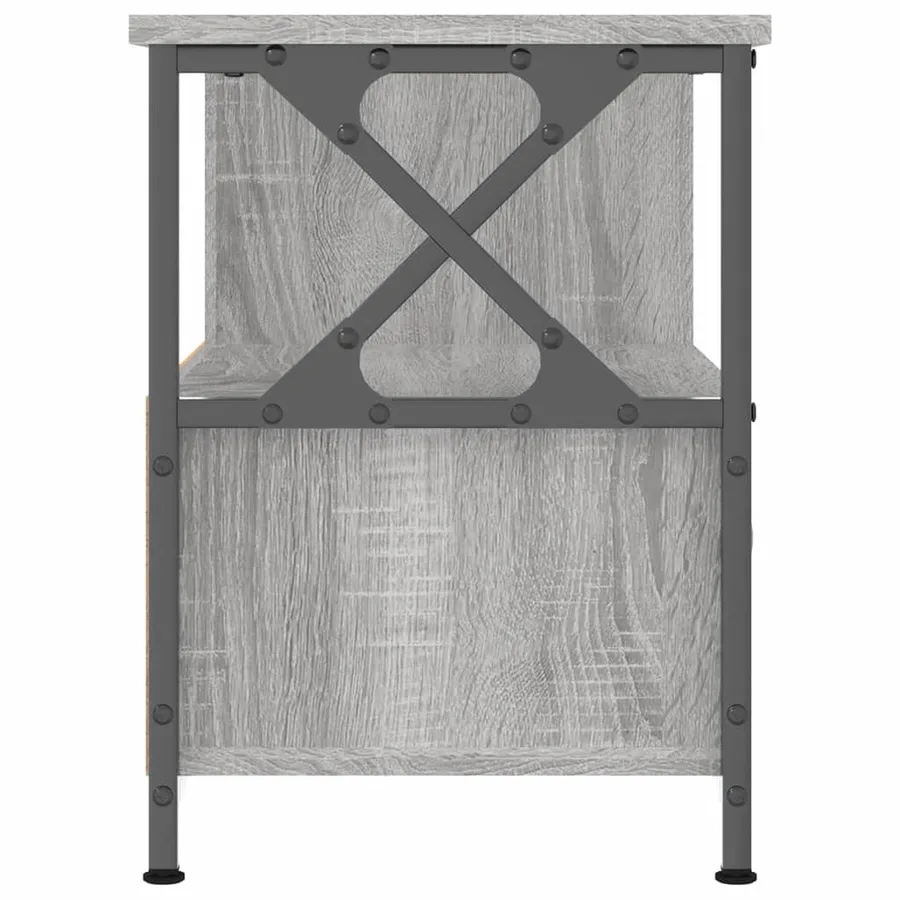 Meuble TV sonoma gris 90x33x45 cm bois d'ingénierie et fer - 6