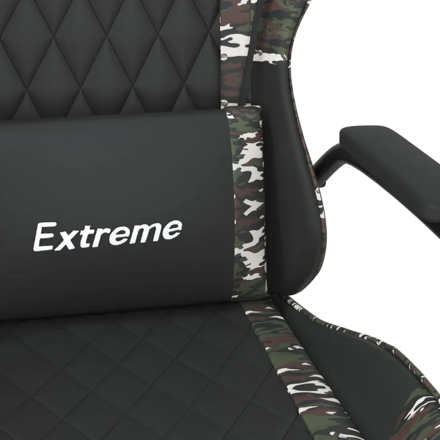 Chaise de jeu Noir et camouflage Similicuir - 11
