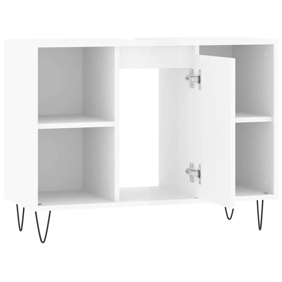 Armoire de salle de bain blanc brillant 80x33x60 cm - 6