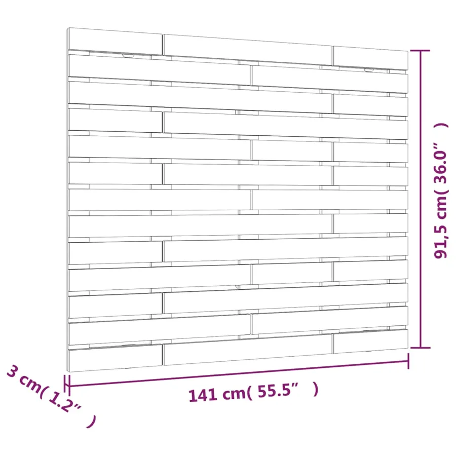 Tête de lit murale 141x3x91,5 cm Bois massif de pin - 8