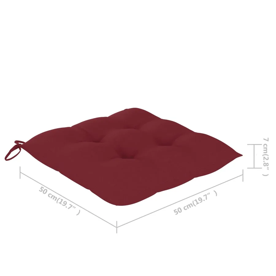 Chaises à manger d'extérieur lot de 3 et coussins Acacia massif - 11