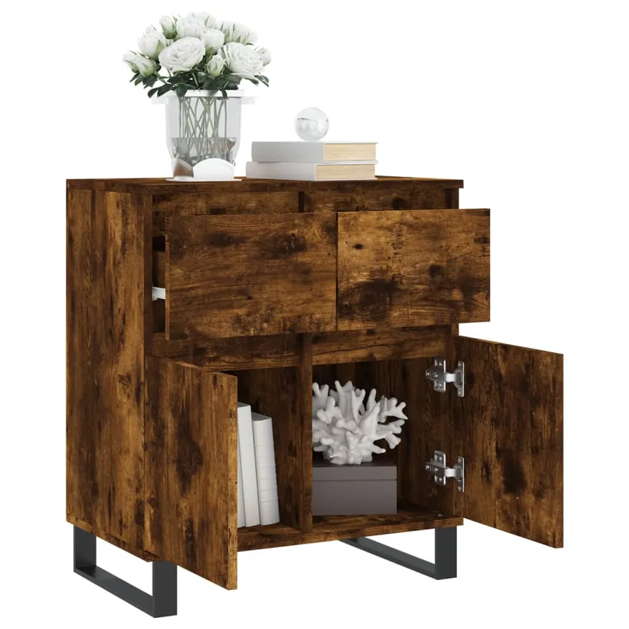 Buffet Chêne fumé 60x35x70 cm Bois d'ingénierie - 4