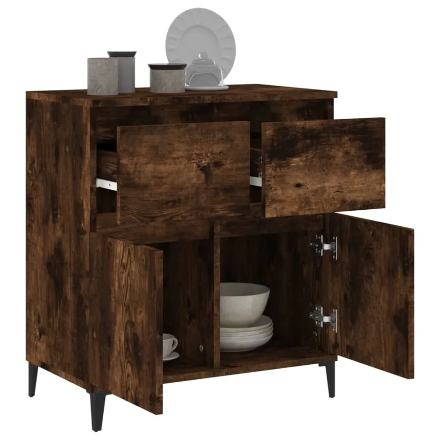 Buffet Chêne fumé 60x35x70 cm Bois d'ingénierie - 5