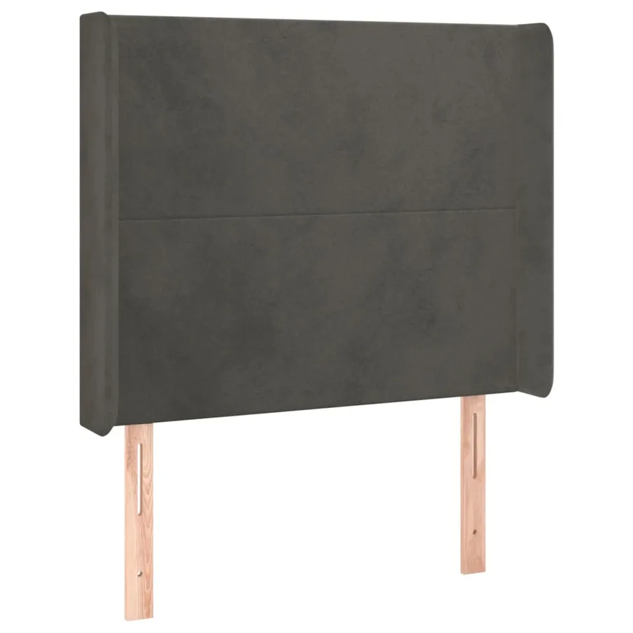 Tête de lit à LED Gris foncé 83x16x118/128 cm Velours - 3