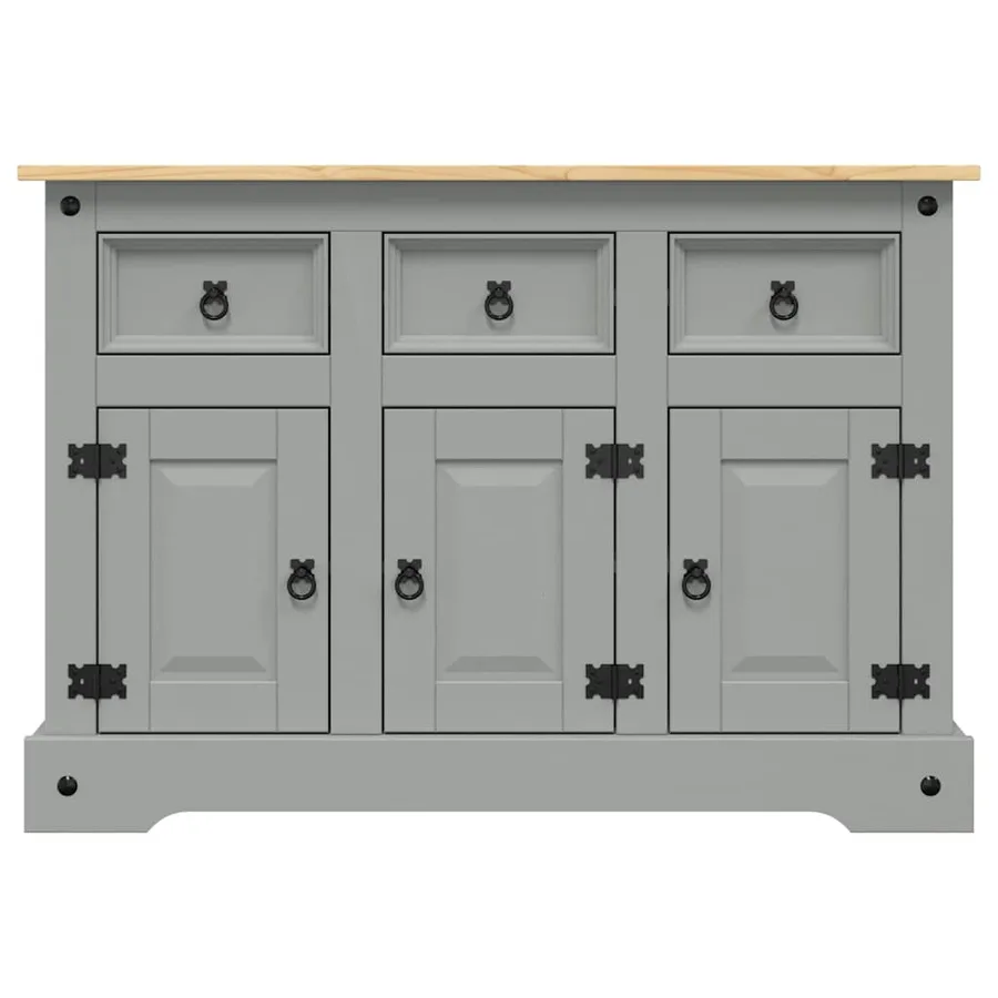 Buffet Corona gris 112x43x78 cm bois massif pin mexicain - 3