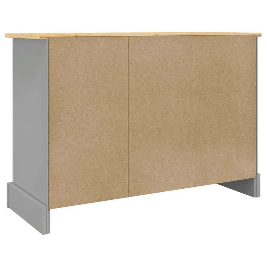 Buffet Corona gris 112x43x78 cm bois massif pin mexicain - 6