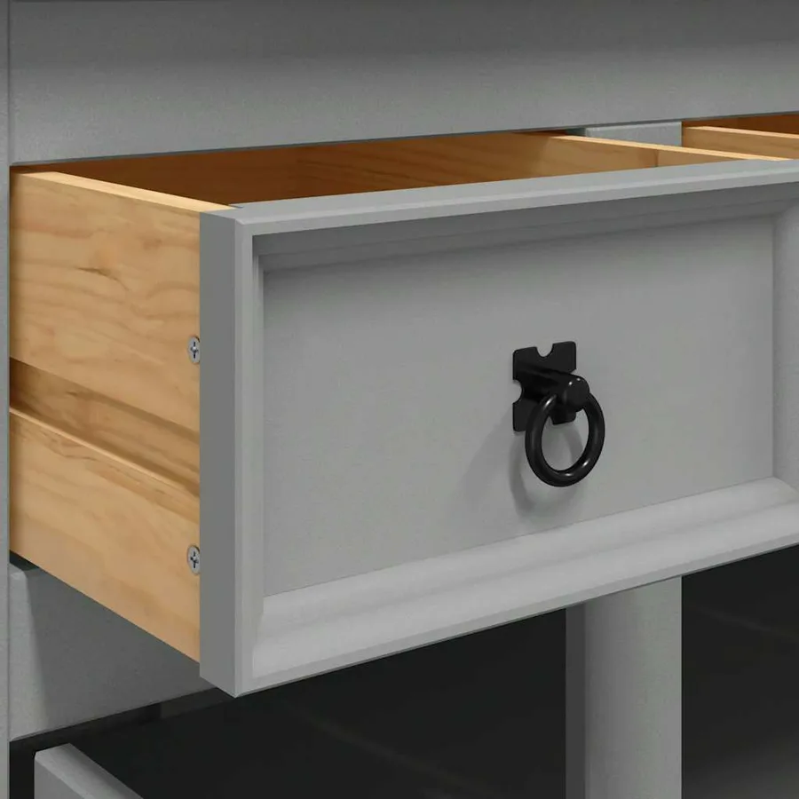 Buffet Corona gris 112x43x78 cm bois massif pin mexicain - 7