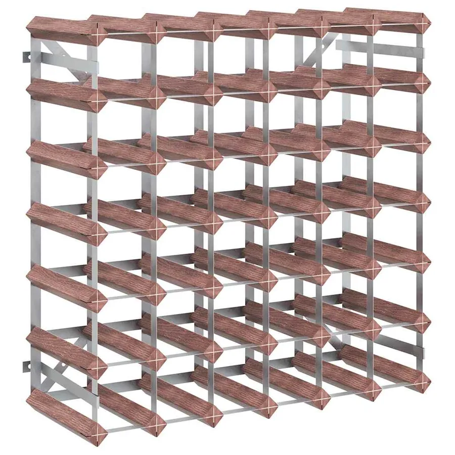 Casier à bouteilles pour 42 bouteilles Marron Bois pin solide - 2