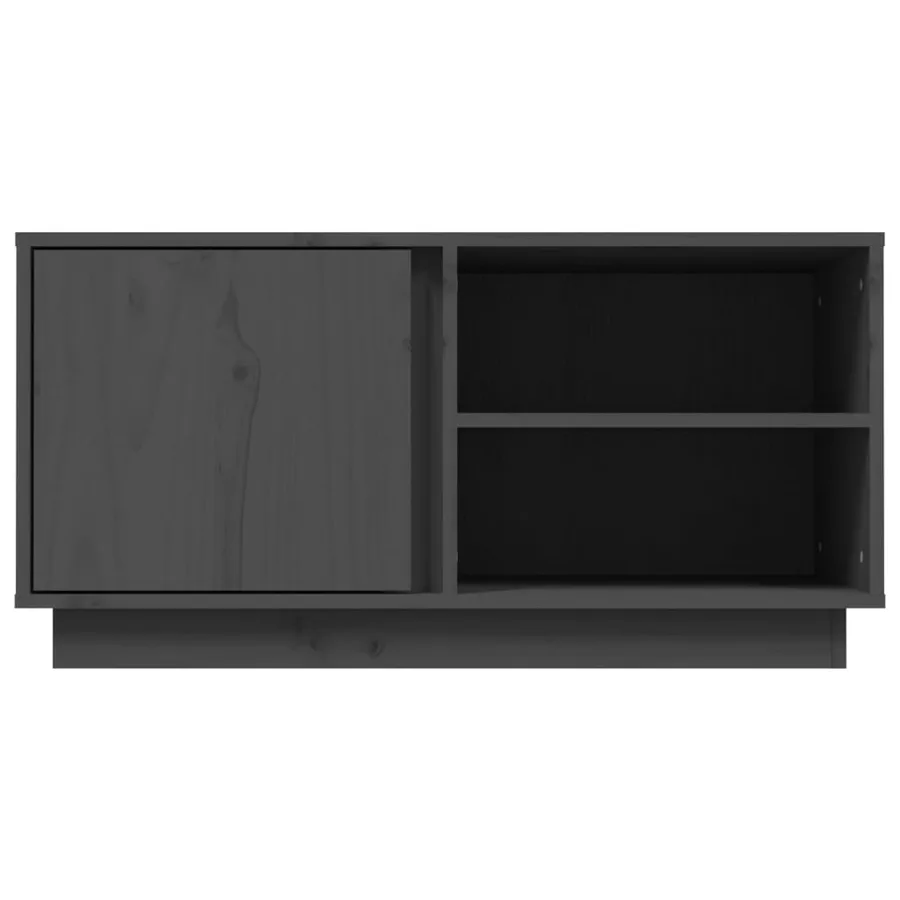 Meuble TV Gris 80x35x40,5 cm Bois de pin massif - 6