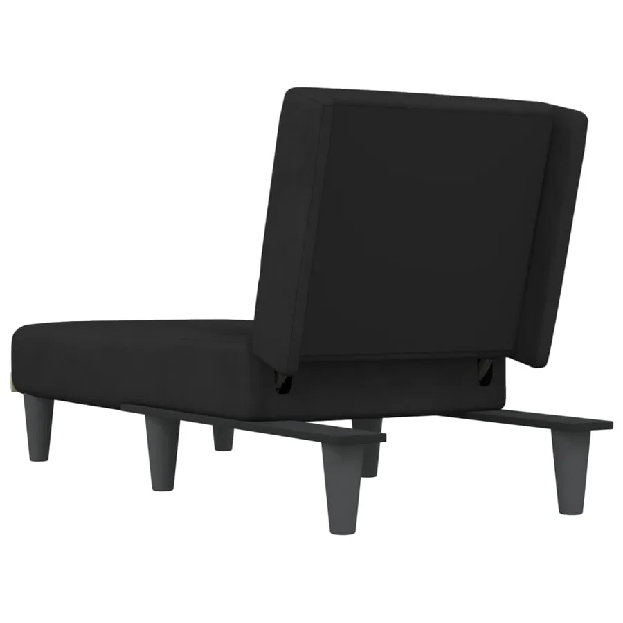 Chaise longue noir velours - 5