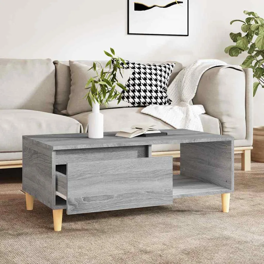 Table basse Sonoma gris 90x50x36,5 cm Bois d'ingénierie - 3