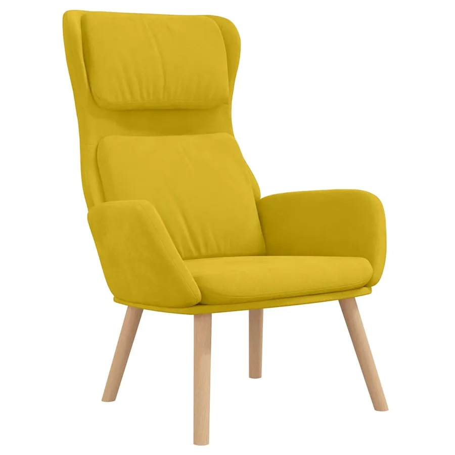 Chaise de relaxation Jaune moutarde Velours - 2
