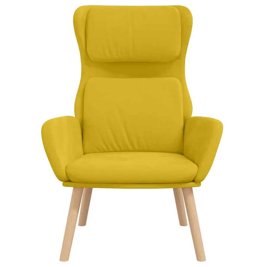 Chaise de relaxation Jaune moutarde Velours - 3
