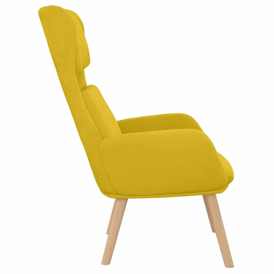 Chaise de relaxation Jaune moutarde Velours - 4