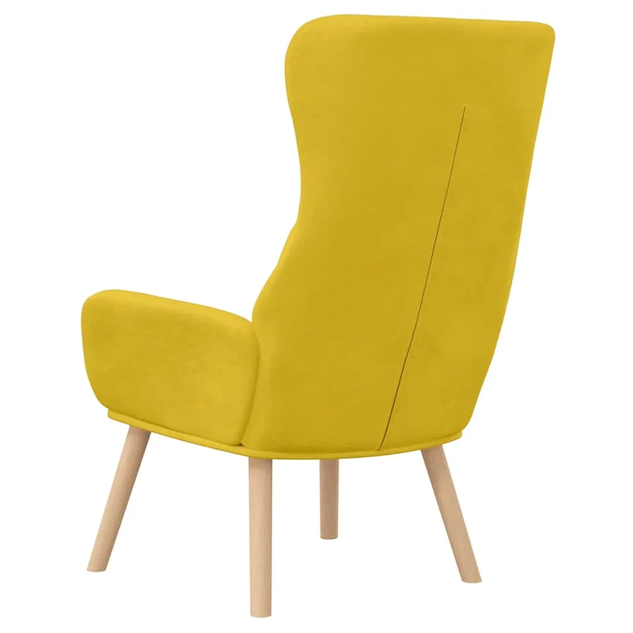 Chaise de relaxation Jaune moutarde Velours - 5