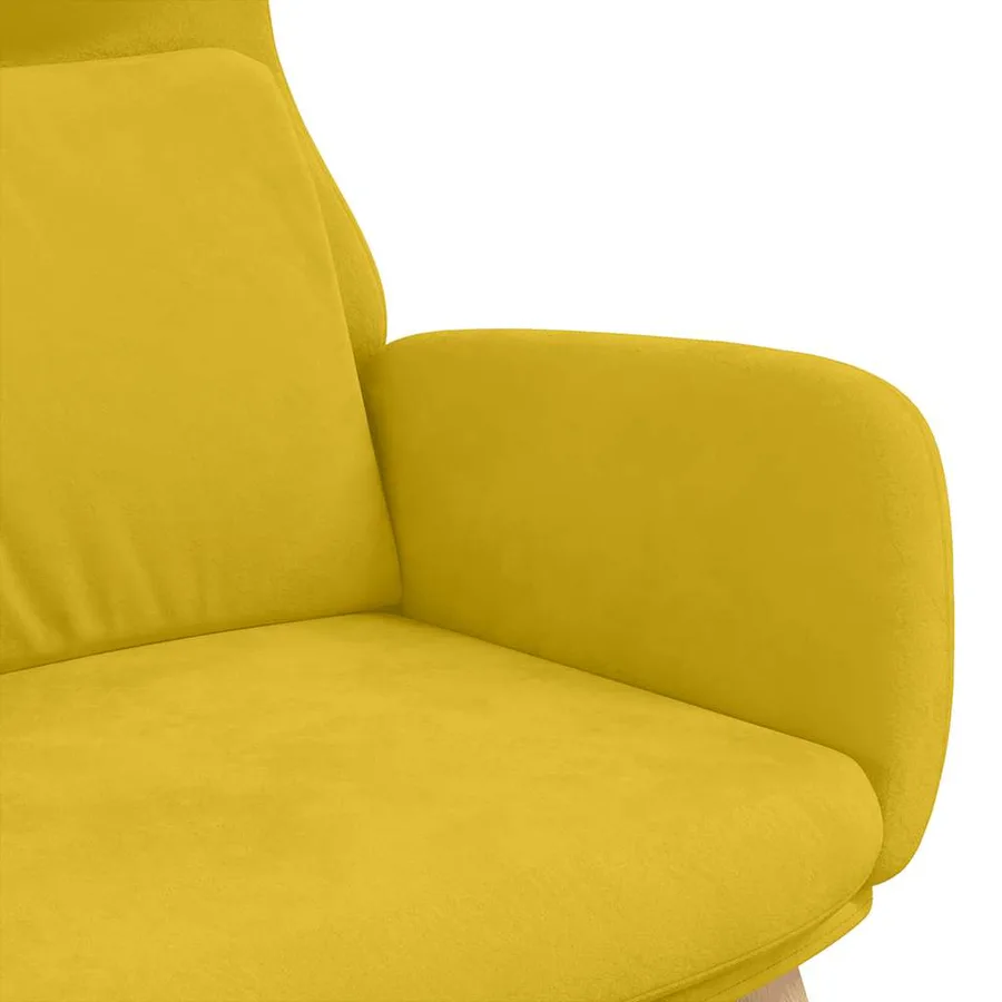 Chaise de relaxation Jaune moutarde Velours - 6