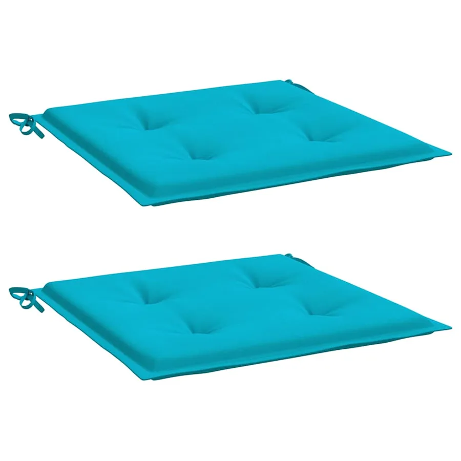 Coussins de chaise de jardin lot de 2 turquoise 50x50x4cm tissu - 3
