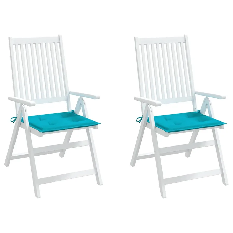 Coussins de chaise de jardin lot de 2 turquoise 50x50x4cm tissu - 4