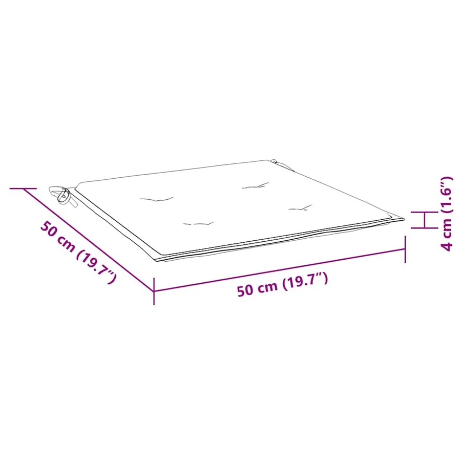 Coussins de chaise de jardin lot de 2 turquoise 50x50x4cm tissu - 9