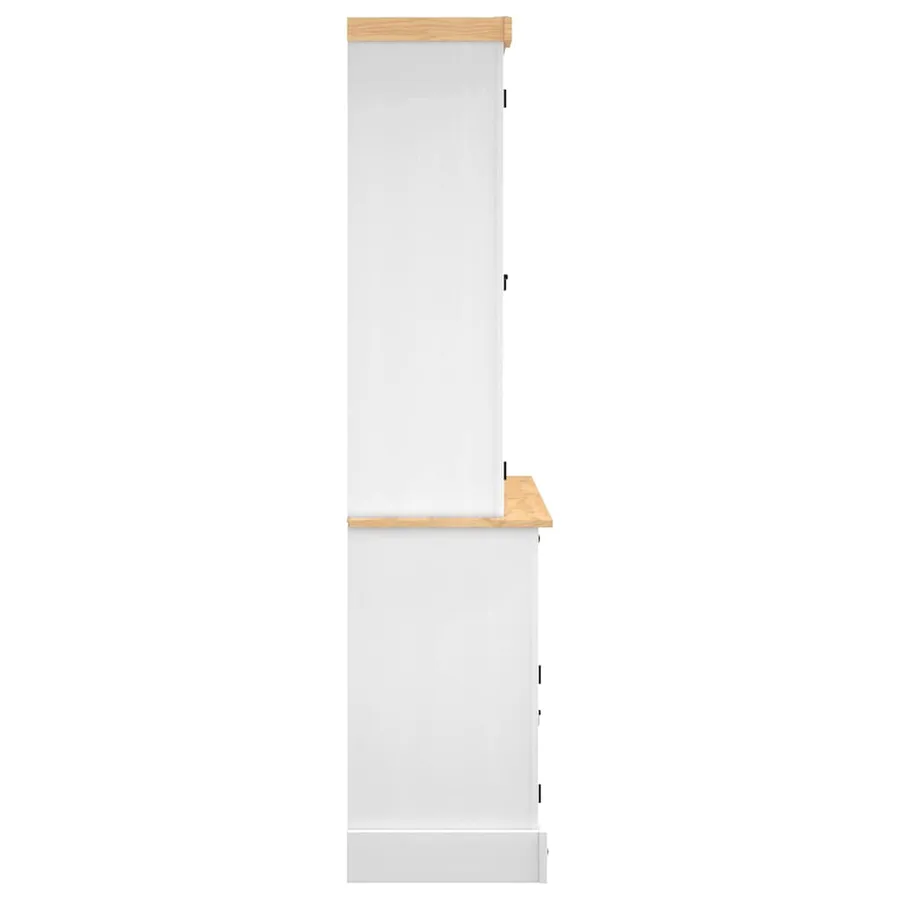 Buffet haut Corona blanc 112x43x196 cm bois massif pin mexicain - 6