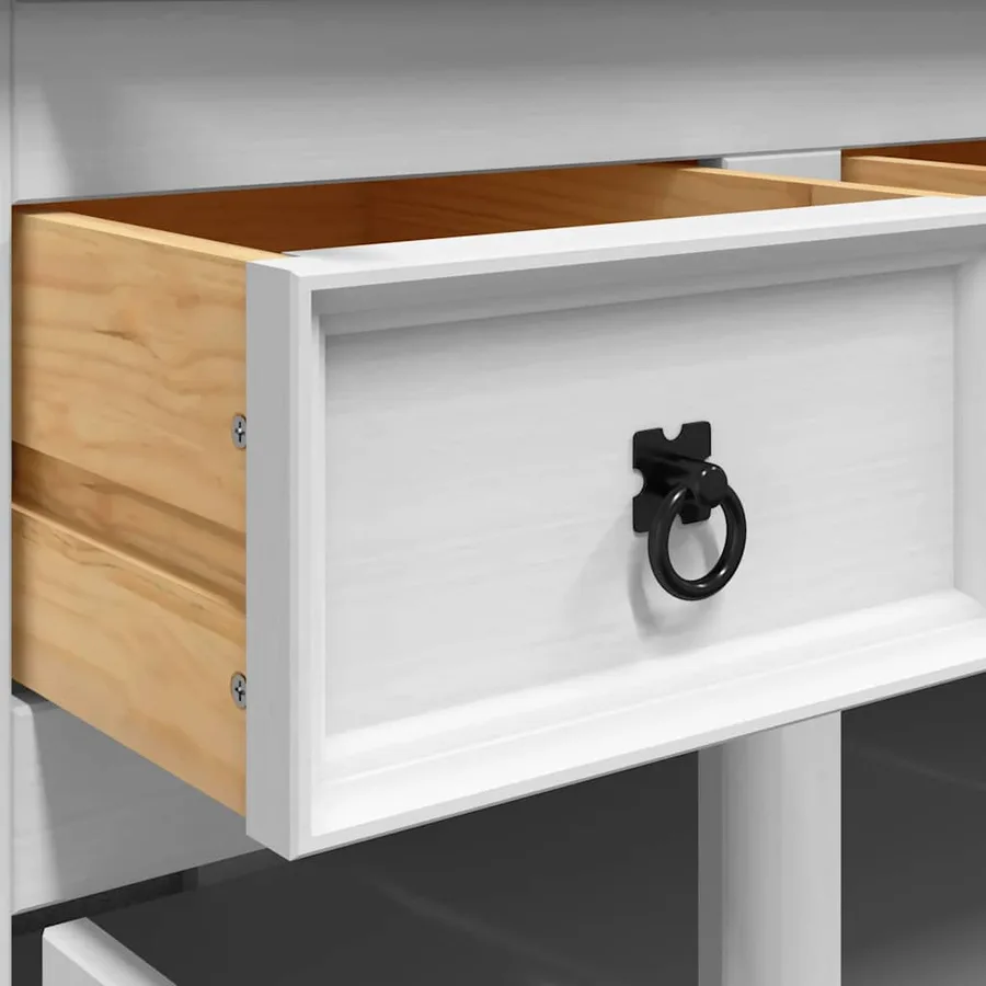 Buffet haut Corona blanc 112x43x196 cm bois massif pin mexicain - 8