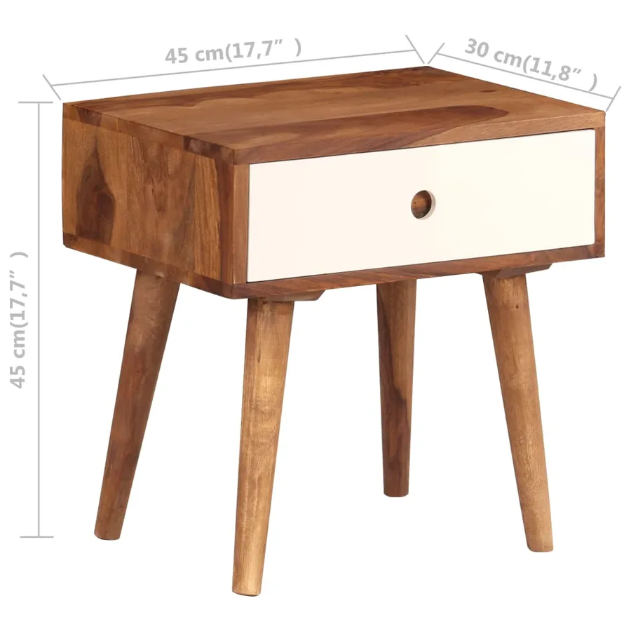 Table de chevet Bois massif de Sesham 45 x 30 x 45 cm - 8
