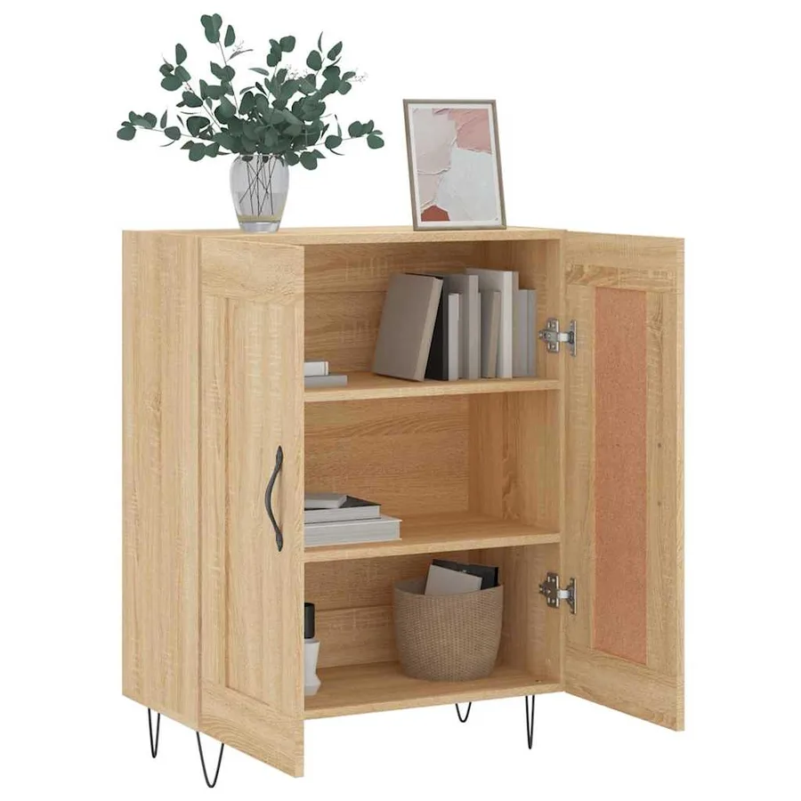 Buffet chêne sonoma 69,5x34x90 cm bois d'ingénierie - 3