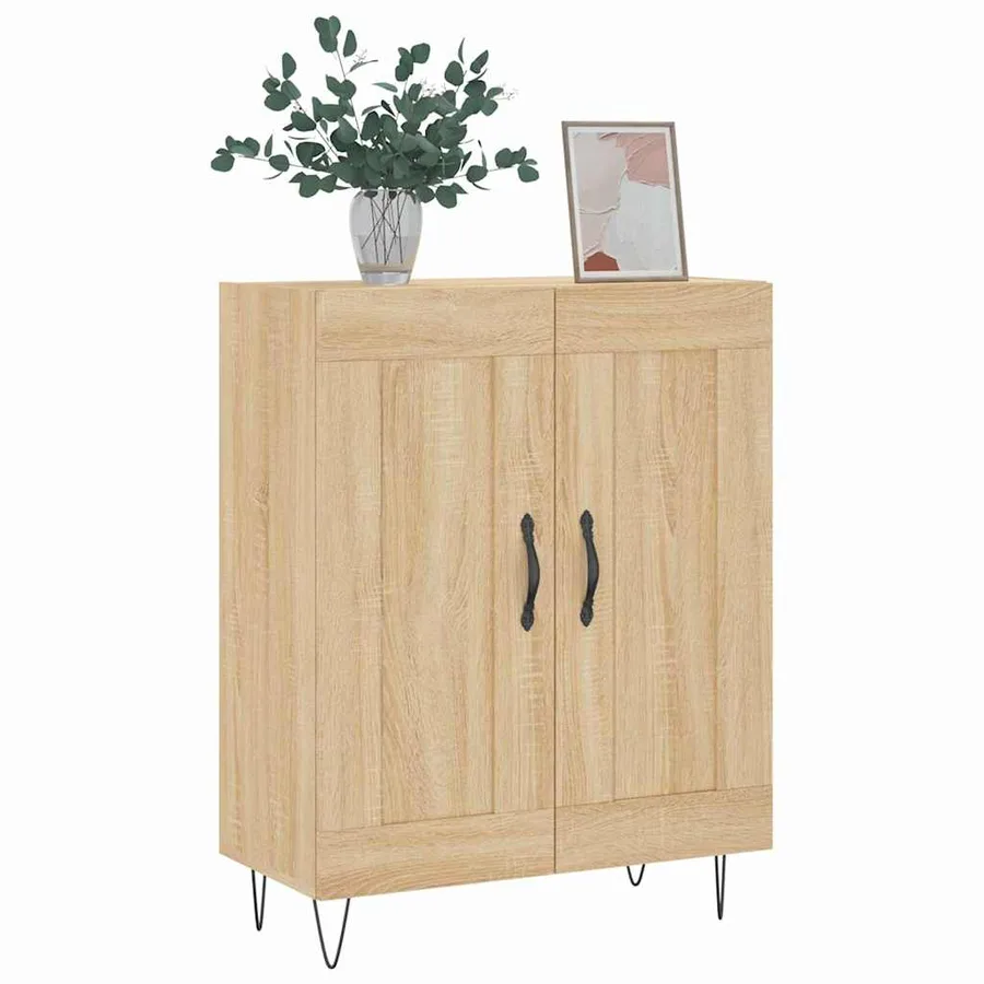 Buffet chêne sonoma 69,5x34x90 cm bois d'ingénierie - 4