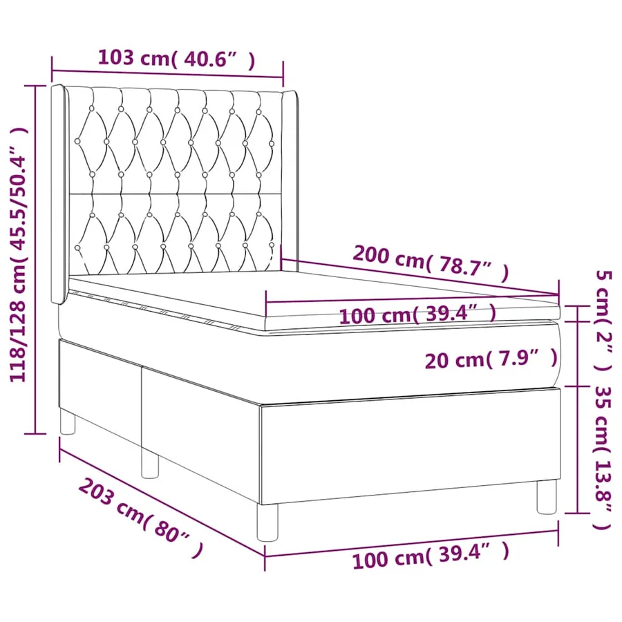 Sommier à lattes de lit avec matelas Vert foncé 100x200 cm - 8