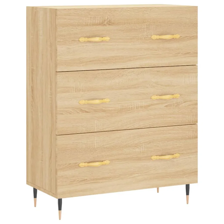 Buffet chêne sonoma 69,5x34x90 cm bois d'ingénierie - 2